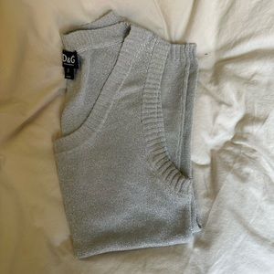 Dolce & Gabbana metallic silver knit tank top size S